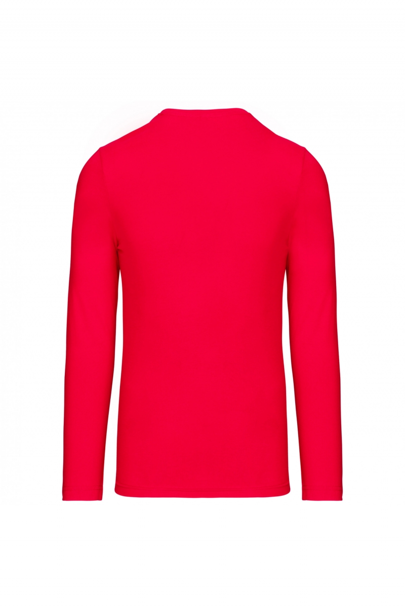 K358 T-shirt V-Hals Lange Mouwen Rood