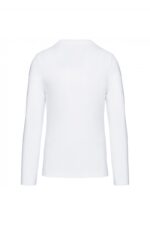 K358 T-shirt V-Hals Lange Mouwen Wit