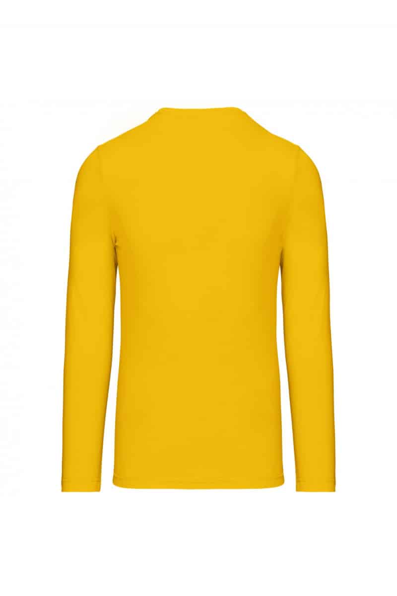 K358 T-shirt V-Hals Lange Mouwen Geel