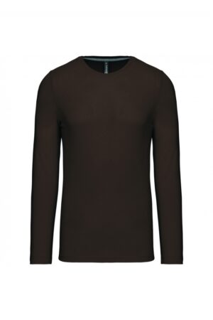 K359 T-shirt Ronde Hals Lange Mouwen Chocolate