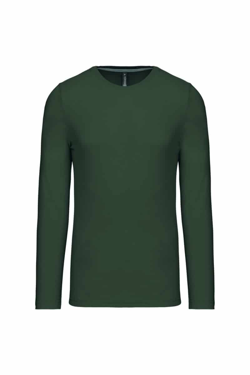 K359 T-shirt Ronde Hals Lange Mouwen Dark Khaki