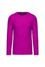 K359 T-shirt Ronde Hals Lange Mouwen Fuchsia