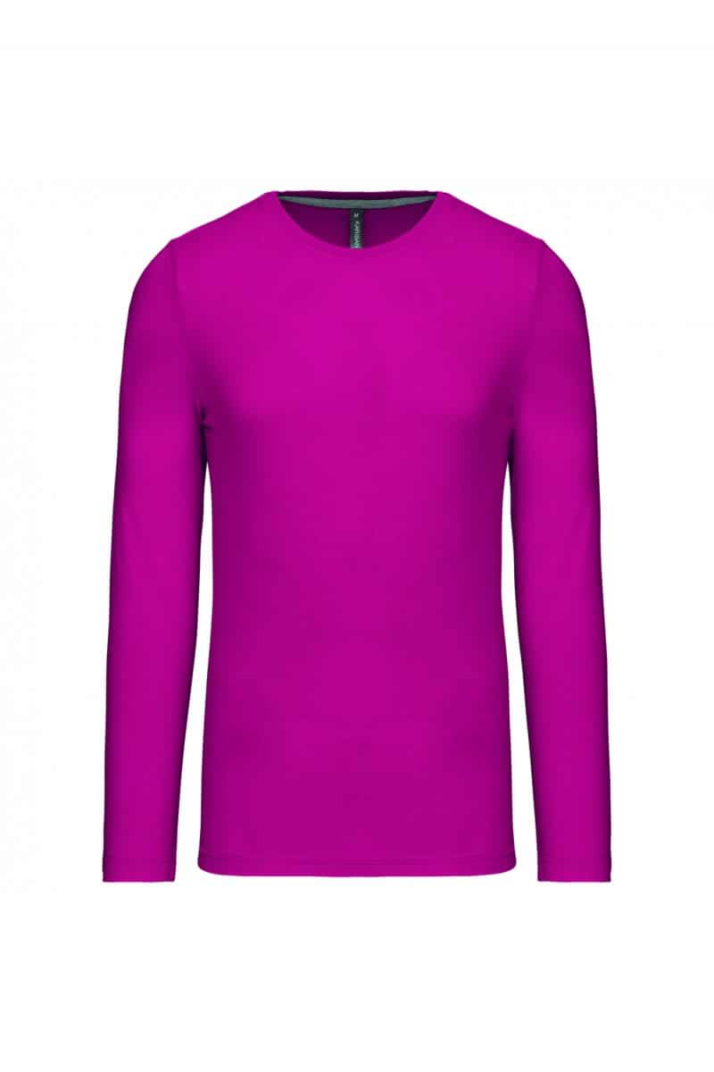 K359 T-shirt Ronde Hals Lange Mouwen Fuchsia