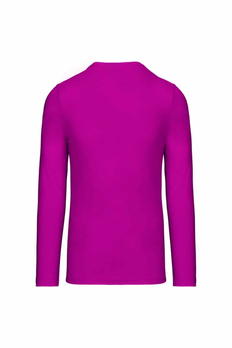 K359 T-shirt Ronde Hals Lange Mouwen Fuchsia