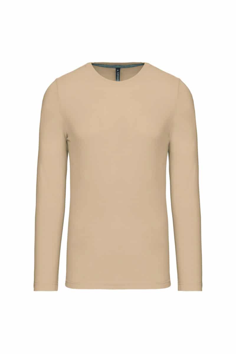 K359 T-shirt Ronde Hals Lange Mouwen Light Sand