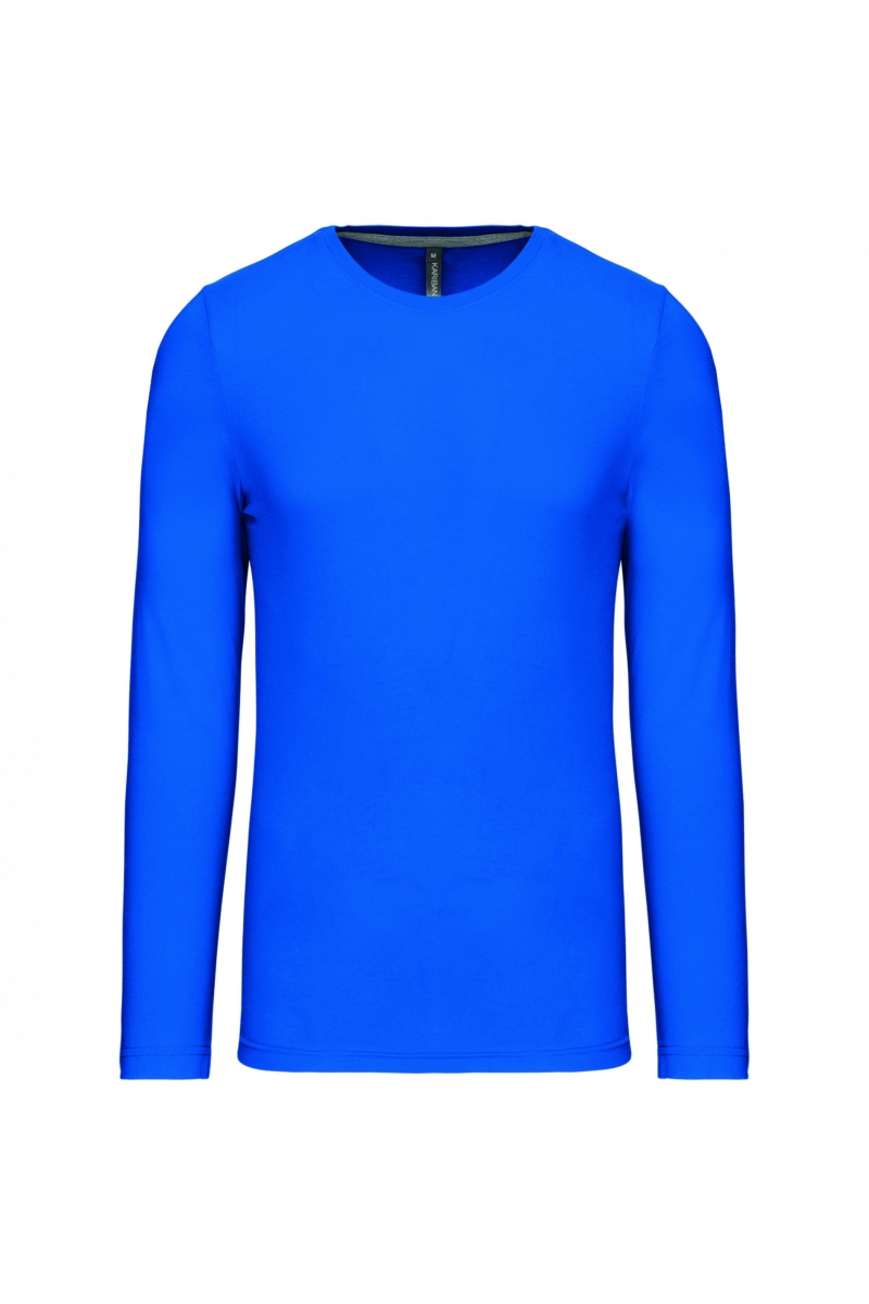 K359 T-shirt Ronde Hals Lange Mouwen Light Royal Blue