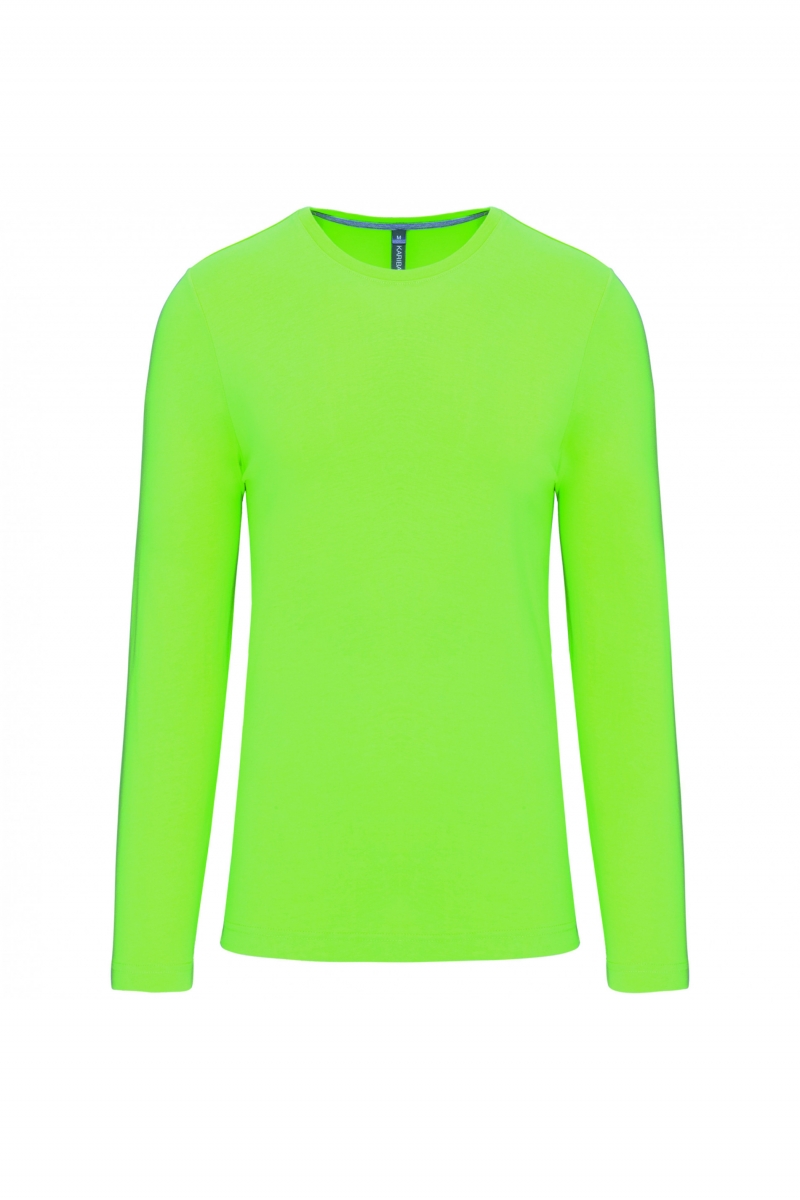 K359 T-shirt Ronde Hals Lange Mouwen Lime