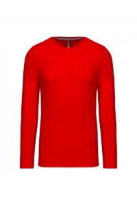 K359 T-shirt Ronde Hals Lange Mouwen Rood