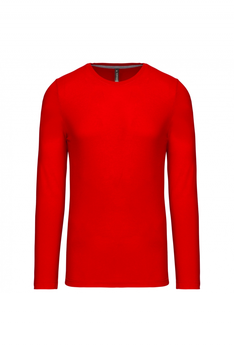 K359 T-shirt Ronde Hals Lange Mouwen Rood