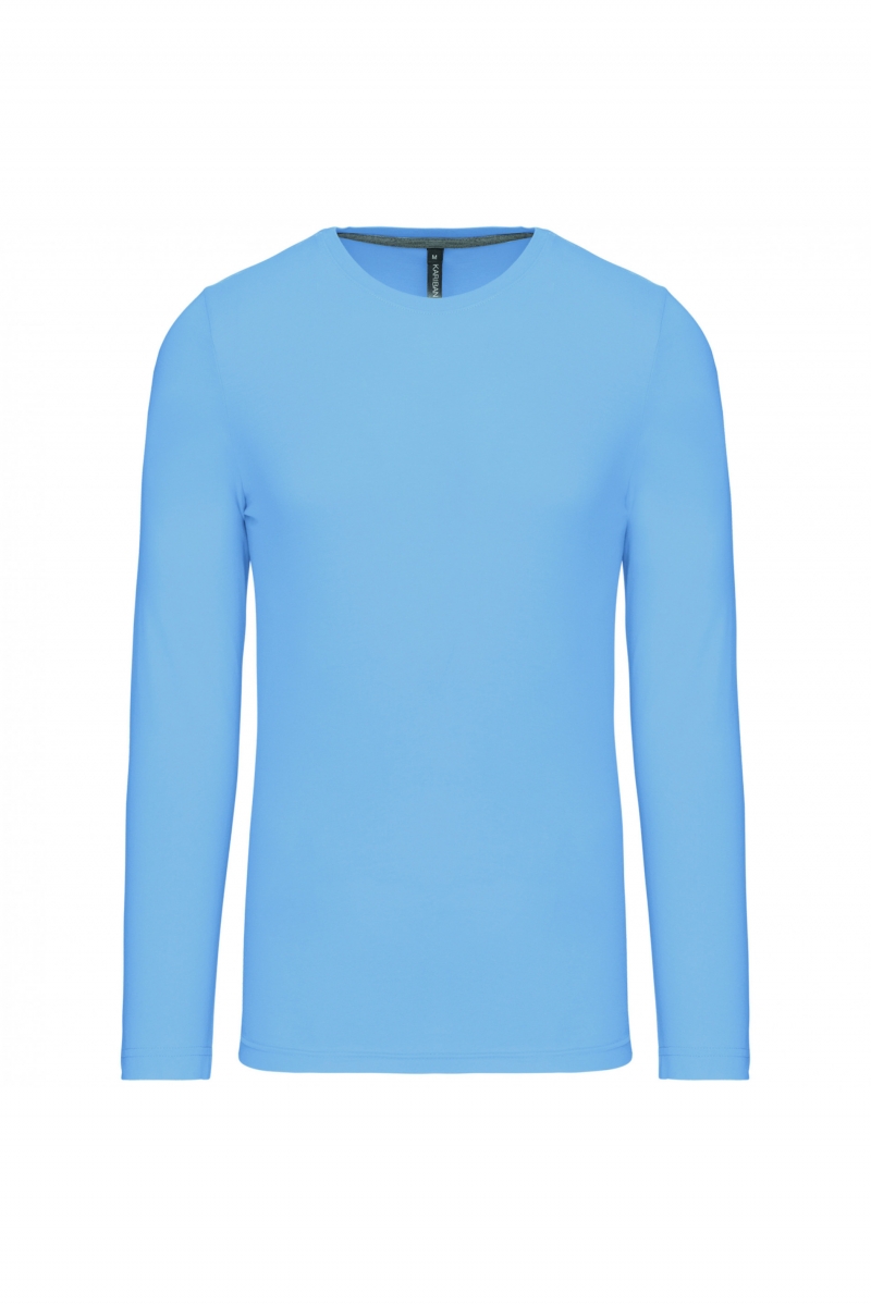 K359 T-shirt Ronde Hals Lange Mouwen Sky Blue