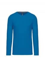 K359 T-shirt Ronde Hals Lange Mouwen Tropical Blue