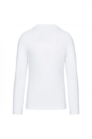 K359 T-shirt Ronde Hals Lange Mouwen Wit