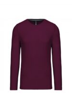 K359 T-shirt Ronde Hals Lange Mouwen Wine