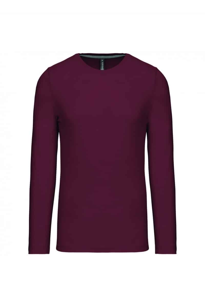 K359 T-shirt Ronde Hals Lange Mouwen Wine