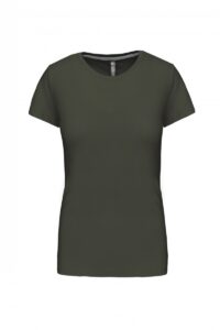 K380 Dames T-shirt Ronde Hals Korte Mouwen Dark Khaki