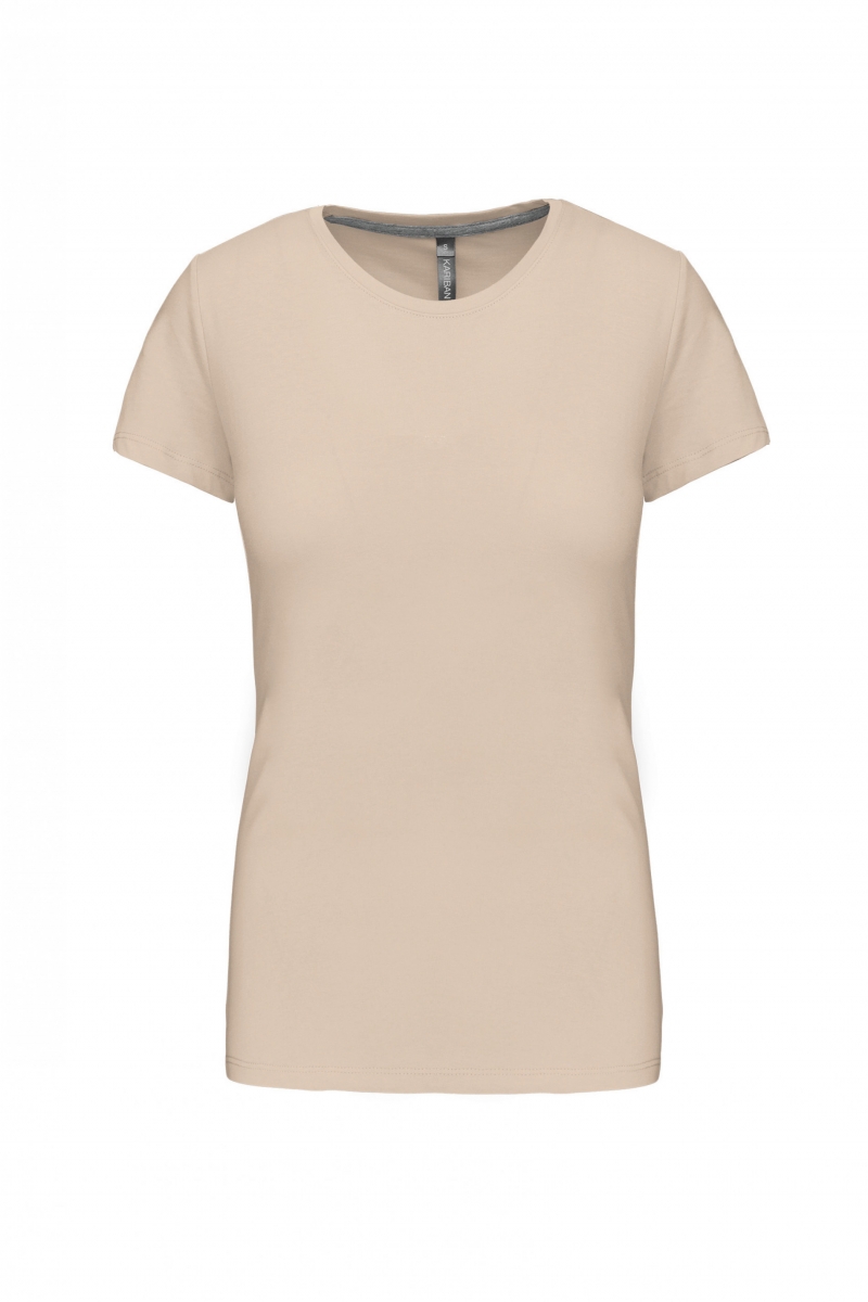 K380 Dames T-shirt Ronde Hals Korte Mouwen Light Sand