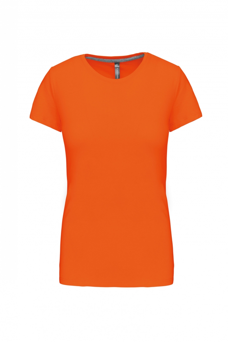 K380 Dames T-shirt Ronde Hals Korte Mouwen Oranje