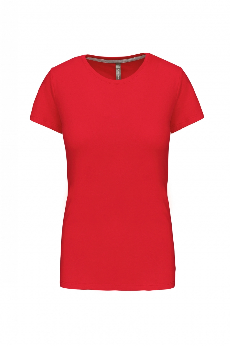 K380 Dames T-shirt Ronde Hals Korte Mouwen Rood