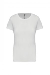 K380 Dames T-shirt Ronde Hals Korte Mouwen Wit