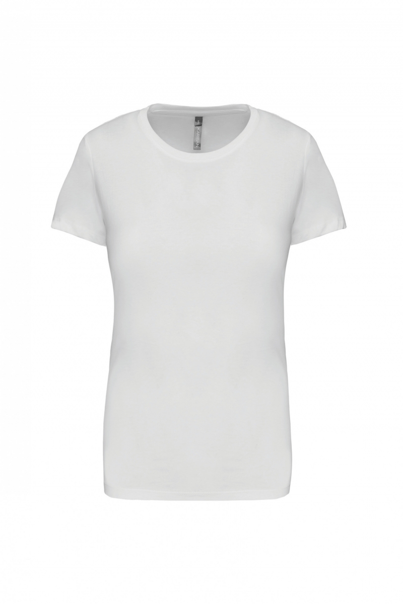 K380 Dames T-shirt Ronde Hals Korte Mouwen Wit