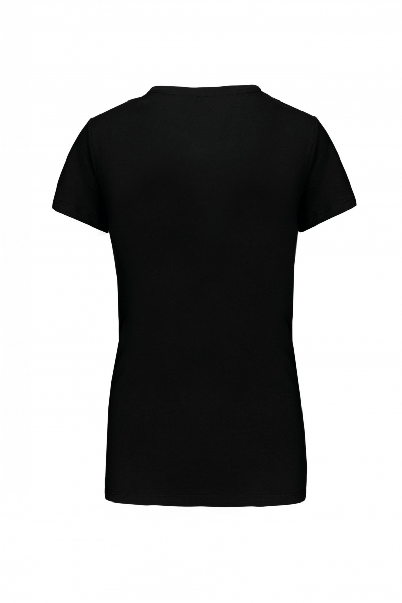 K381 Dames T-shirt V-hals Korte Mouwen Zwart