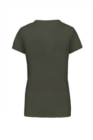 K381 Dames T-shirt V-hals Korte Mouwen Dark Khaki