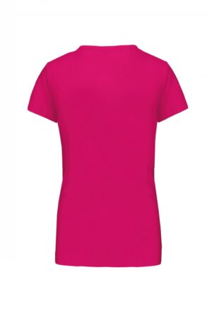 K381 Dames T-shirt V-hals Korte Mouwen Fuchsia