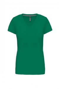 K381 Dames T-shirt V-hals Korte Mouwen Kelly Green