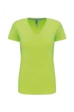 K381 Dames T-shirt V-hals Korte Mouwen Lime