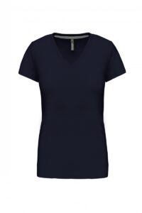 K381 Dames T-shirt V-hals Korte Mouwen Navy