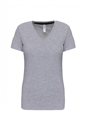 K381 Dames T-shirt V-hals Korte Mouwen Oxford Grey