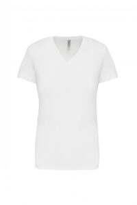 K381 Dames T-shirt V-hals Korte Mouwen White