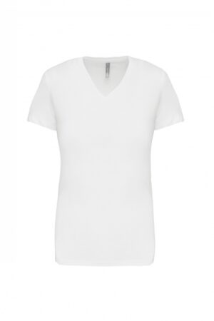 K381 Dames T-shirt V-hals Korte Mouwen White