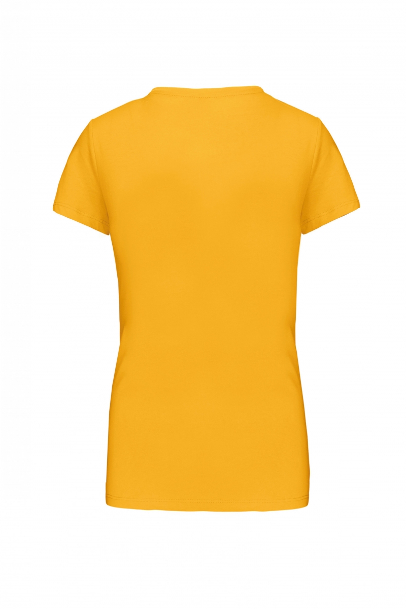 K381 Dames T-shirt V-hals Korte Mouwen Yellow