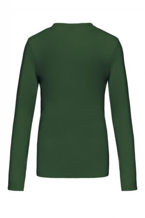 K382 Dames T-shirt V-hals Lange Mouwen Forest Green