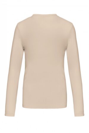 K382 Dames T-shirt V-hals Lange Mouwen Light Sand