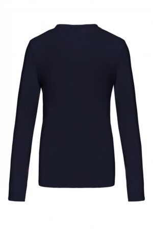 K382 Dames T-shirt V-hals Lange Mouwen Navy