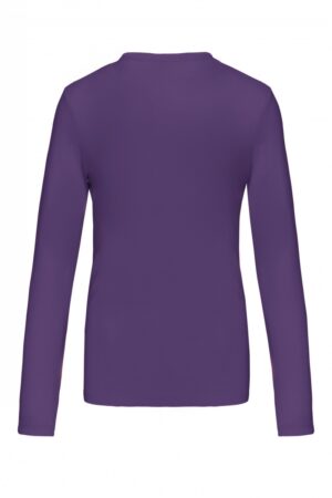 K382 Dames T-shirt V-hals Lange Mouwen Purple