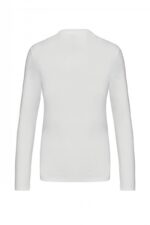 K382 Dames T-shirt V-hals Lange Mouwen Wit
