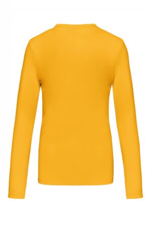 K382 Dames T-shirt V-hals Lange Mouwen Yellow