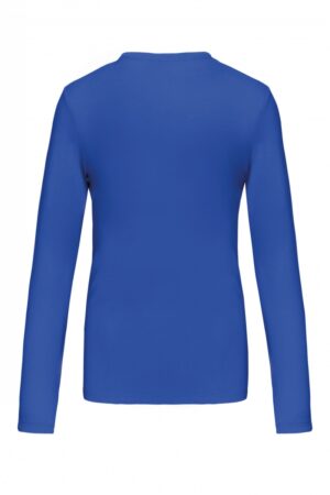 K383 Dames T-shirt Ronde Hals Lange Mouwen Light Royal Blue