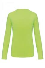 K383 Dames T-shirt Ronde Hals Lange Mouwen Lime