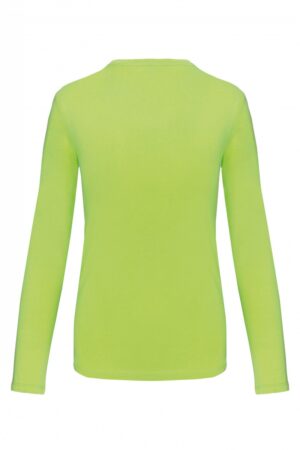 K383 Dames T-shirt Ronde Hals Lange Mouwen Lime