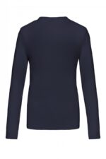 K383 Dames T-shirt Ronde Hals Lange Mouwen Navy