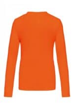 K383 Dames T-shirt Ronde Hals Lange Mouwen Oranje