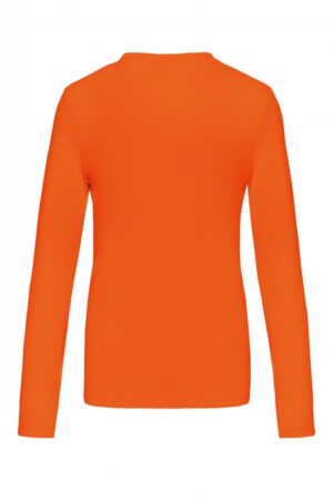 K383 Dames T-shirt Ronde Hals Lange Mouwen Oranje