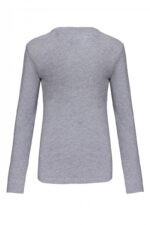 K383 Dames T-shirt Ronde Hals Lange Mouwen Oxford Grey