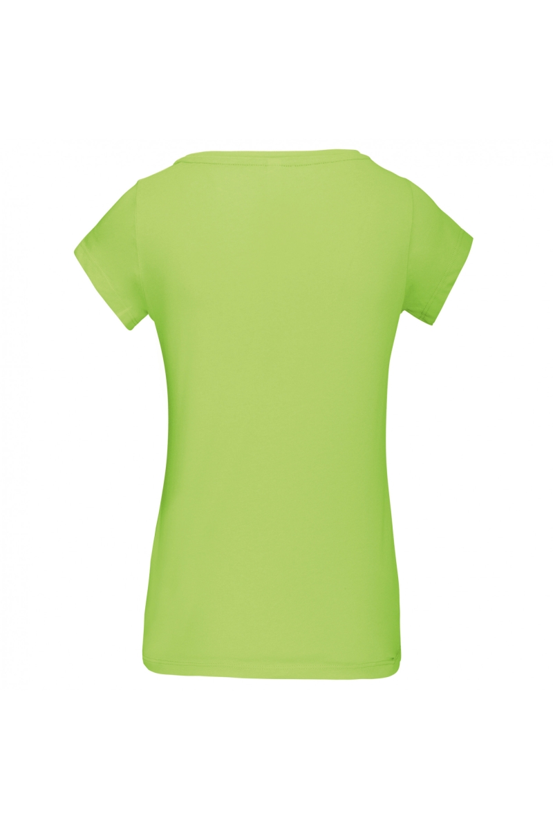 K384 Dames-t-shirt Korte Mouwen met Boothals Lime