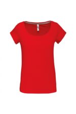 K384 Dames-t-shirt Korte Mouwen met Boothals Red