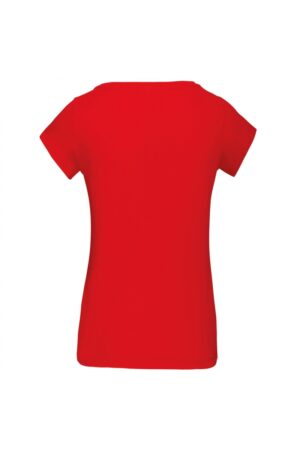 K384 Dames-t-shirt Korte Mouwen met Boothals Red